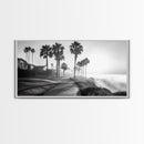 Palm Tree Pathway, Beachfront Neighborhood Vibes, Coastal Street Scene, Framed Canvas Print, Entryway Art, Minimalist Coastal Home Decor