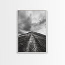 Winding Path, Hilltop View, Cloudy Horizon, Minimalist Landscape, Canvas Print, Bedroom Wall Art, Serene Decor, Fall Art Piece
