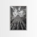 Tall Cactus, Desert Skies, Cactus Wall Art, Framed Canvas Print, Boho Desert Decor, Minimalist Nature Print, Bedroom Southwest Style