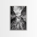 Ocean Ravine, Rugged Coastline, Pacific Wilderness, Stormy Seascape, Framed Canvas Print, Adventure Wall Art, Nature Home Decor