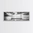 Ocean Swing View, Serene Seascape Art, Minimalist Beach Wall Decor, Framed Canvas Print, Bedroom Art, Calm Coastal Photography
