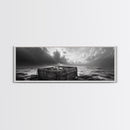 Ocean Harvest, Driftwood Crate, Coastal Mood, Framed Canvas Print, Nautical Wall Decor, Rustic Bathroom Art, Moody Coastal Artwork