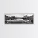 Mirror Lake, Alpine Stillness, Mountain Reflection, Tranquil Landscape, Canvas Print, Minimalist Nature Art, Living Room Wall Art, Neutral Decor
