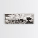 Vineyard Rows, Sunny Fields, Cloudy Sky, Canvas Print, Rustic Country Decor, Dining Room Wall Art, Wine Country Landscape, Farmhouse Style