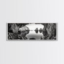Sea Cave View, Ocean Reflections, Nature Escape, Framed Canvas Print, Beach House Wall Art, Zen Decor, Black and White Coastal Style