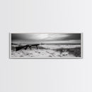 Rifle Seaside Scene, Tactical Still Life, Stormy Beach Mood, Canvas Print, Industrial Wall Art, Dramatic Photography, Masculine Decor
