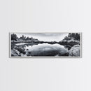 Coastal Reflections, Tide Pool, Rocky Shoreline, Framed Canvas Print, Seaside Nature Art, Minimalist Coastal Decor, Zen Bathroom Art