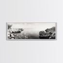Coastal Rock Pool, Ocean Reflection, Natural Serenity, Peaceful Seascape, Framed Canvas Print, Zen Wall Art, Office Decor, Minimalist Look