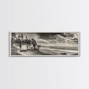 Cliffside Forest, Pacific Coastline, Dramatic Ocean View, Framed Canvas Print, Natural Landscape, Cabin Wall Art, Rustic Coastal Decor