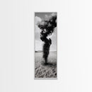 Smoke Storm, Desert Vortex, Abstract Motion, Surreal Art, Framed Canvas Print, Black and White Wall Art, Modern Office Decor, Dark Aesthetic