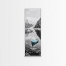 Iceberg, Glacier Reflection, Arctic Landscape, Serene Water, Framed Canvas Print, Minimalist Wall Art, Bathroom or Bedroom Photography