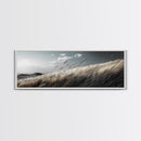 Golden Field, Windy Grass, Serene Meadow, Soft Light, Canvas Print, Minimalist Decor, Bedroom Wall Art, Neutral Landscape Art