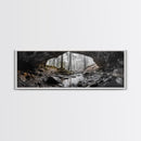 Forest Cave, Woodland Stream, Natural Light, Hidden Path, Framed Canvas Print, Cabin Wall Art, Rustic Decor, Adventure Photography