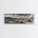Desert Cactus, Southwestern Vibes, Golden Landscape, Boho Earth Tones, Framed Canvas Print, Entryway Wall Art, Desert Home Decor