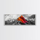 Neon Mountain Peak, Abstract Vibrant Alps, Bold Wilderness Colors, Framed Canvas Print, Modern Wall Art, Adventure Home Decor