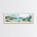 Blue Lagoon Island, Bahamas Watercolor Print, Vacation Gift, Bahamas Wall Art, Beach Painting, Beach Decor, Large Wall Art, Wood Frame Art