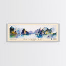Ha Long Bay, Vietnam Watercolor Beach Print, Vacation Gift, Vietnam Wall Art, Framed Canvas Print, Framed Beach Painting