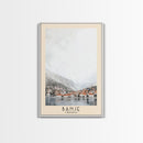 Banje, Croatia Watercolor Print, Vacation Gift, Croatia Wall Art, Beach Painting, Beach Decor, Large Wall Art, Wood Frame Art