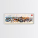 Jerez D eLa Frontera Spain Panoramic Travel Poster, Framed Canvas Print or Metal Wall Art, Travel Art, Home Decor, Panoramic Painting, Midcentury Art