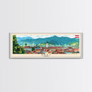 Graz Austria Wall Art, Panoramic Travel Poster, Panoramic Framed Canvas Print, City Wall Art, Wall Hanging Home Decor, Travel Art
