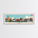 Kolding Denmark Travel Print Wall Art, Panoramic City Art, Travel Art, Wall Decor, Vacation Gift, Framed Canvas Print Or Metal Art