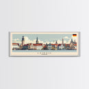 Leipzig Germany Panoramic Travel Poster, Framed Canvas Print or Metal Wall Art, Travel Art, Home Decor, Panoramic Painting, Midcentury Art