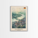 Duisburg, Germany Framed Canvas Print. Ideal Wall Art for Modern Living Room or Bedroom Decor, Stunning Urban Travel Poster.