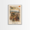 Granada Spain Landscape Art, Framed Canvas Print, Bedroom Wall Art, Travel Poster, Home Decor, Spanish Art