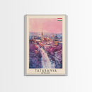 Tatabanya Hungary Travel Poster Framed Canvas Print, Watercolor Painting, Scenic Wall Art, Home Decor, Hungarian Landscape, Vibrant Art