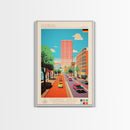 Duisburg Germany Travel Poster Framed Canvas Print, Midcentury Modern Art, Pop Art Wall Decor, Scenic Living Room Art, Bedroom Decor