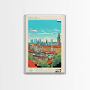 Katowice Poland Travel Poster Framed Canvas Print, Midcentury Modern Art, Pop Art Wall Decor, Home Decor, Vacation Gift, Office Art