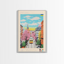 Mykolaiv Ukraine Travel Poster Framed Canvas Print, Midcentury Modern Art, Pop Art Wall Decor, Scenic Bedroom Art, Office Decoration