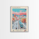 Novokuznetsk Russia Travel Poster Framed Canvas Print, Midcentury Modern Art, Pop Art Wall Decor, Scenic Wall Art, Living Room Decoration, Office Art