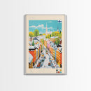 Pori Finland Travel Poster Framed Canvas Print, Midcentury Modern Art, Pop Art Wall Decor, Home Decor, Vacation Gift, Bedroom Art