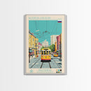 Rostov-on-Don Russia Travel Poster Framed Canvas Print, Midcentury Modern Art, Pop Art Wall Decor, Scenic Wall Art, Living Room Decoration, Office Art