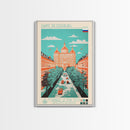 Saint Petersburg Russia Travel Poster Framed Canvas Print, Midcentury Modern Art, Pop Art Wall Decor, Home Decor, Office Decoration