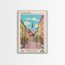 Sosnowiec Poland Travel Poster Framed Canvas Print, Midcentury Modern Art, Pop Art Wall Decor, Home Decor, Living Room Art
