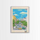 Sremska Mitrovica Serbia Travel Poster Framed Canvas Print, Midcentury Modern Art, Pop Art Wall Decor, Living Room Art, Home Decoration