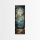 Tree Swing At Midnight Framed Canvas Print, Secret Garden, Dark Academia, Whimsical Minimalist Wall Art, Night Time Under a Crescent Moon