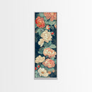 Delicate Peony Blossoms in Soft Pastel Hues on Japanese-Inspired Tall Vertical Canvas Print for Elegant Floral Decor
