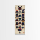 Canvas Print Traditional Japanese Samurai Helmets Collection, Intricate Details In Warrior Masks, Bold Cultural Decor For Any Space