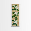Magnolia Flowers On A Branch - Skinny Art Tall Art Framed Canvas Print Japanese Style Art Ukiyo-e Art