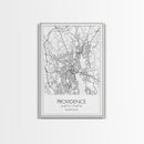 Providence Street Map, Rhode Island Map, City Map Art, Minimalist Art, Wall Art, Canvas Print, Bedroom Wall Décor, Gift For Couples,