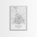 Lexington Street Map, Kentucky Map, City Map Art, Modern Wall Art, Wall Art, Canvas Print, Living Room Art, Travel Print, Pilot Gifts