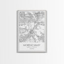 Moreno Valley Street Map, California Map, City Map Art, Modern Art, Wall Art, Canvas Print, Wall Art For Bedroom, Couple Gift, Travel Print