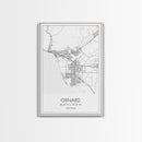 Oxnard Street Map, California Map, City Map Art, Minimalist Art, Wall Art, Canvas Print, Bedroom Print, Anniversary Gift, Travel Wall Print