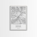 Riverside Street Map, California Map, City Map Art, Minimalist Art, Wall Art, Canvas Print, Office Wall Décor, Gifts For Dad, Travel Print