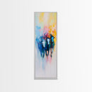 Abstract Horse Art Framed Canvas Print Colorful Western Wall Art, Bull and Bear Art, Moody Art, Farmhouse Art, Rustic Wall Art