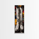 Black and White Cowboy Boots Framed Canvas Print, Rustic Wall Art, Western Art, Moody Art, Vintage Horse Art, Extra Wide Art