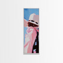 Pink Cowboy Hat Framed Canvas Print pink orange wall art rustic wall art farmhouse art coastal cowgirl wall art bold decor